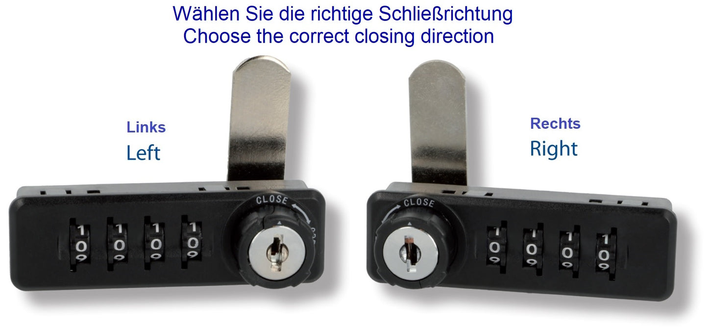 Serrure à combinaison pour meubles en métal et plastique avec fonction poignée, GAUCHE, 77 mm (3,1″) 14.08.241. Serrure à combinaison robuste en métal et plastique, noir mat, pour armoires en bois, armoires en acier, tiroirs et casiers, de SISO Danemark
