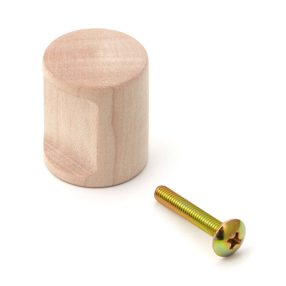 Poignée de meuble de haute qualité en bois massif, surface : naturelle, 24 mm (1″) SMRB24. Poignée en bois naturel pour tiroirs, portes de meubles, armoires de cuisine et bien plus encore, par Sugatsune / LAMP® (Japon)