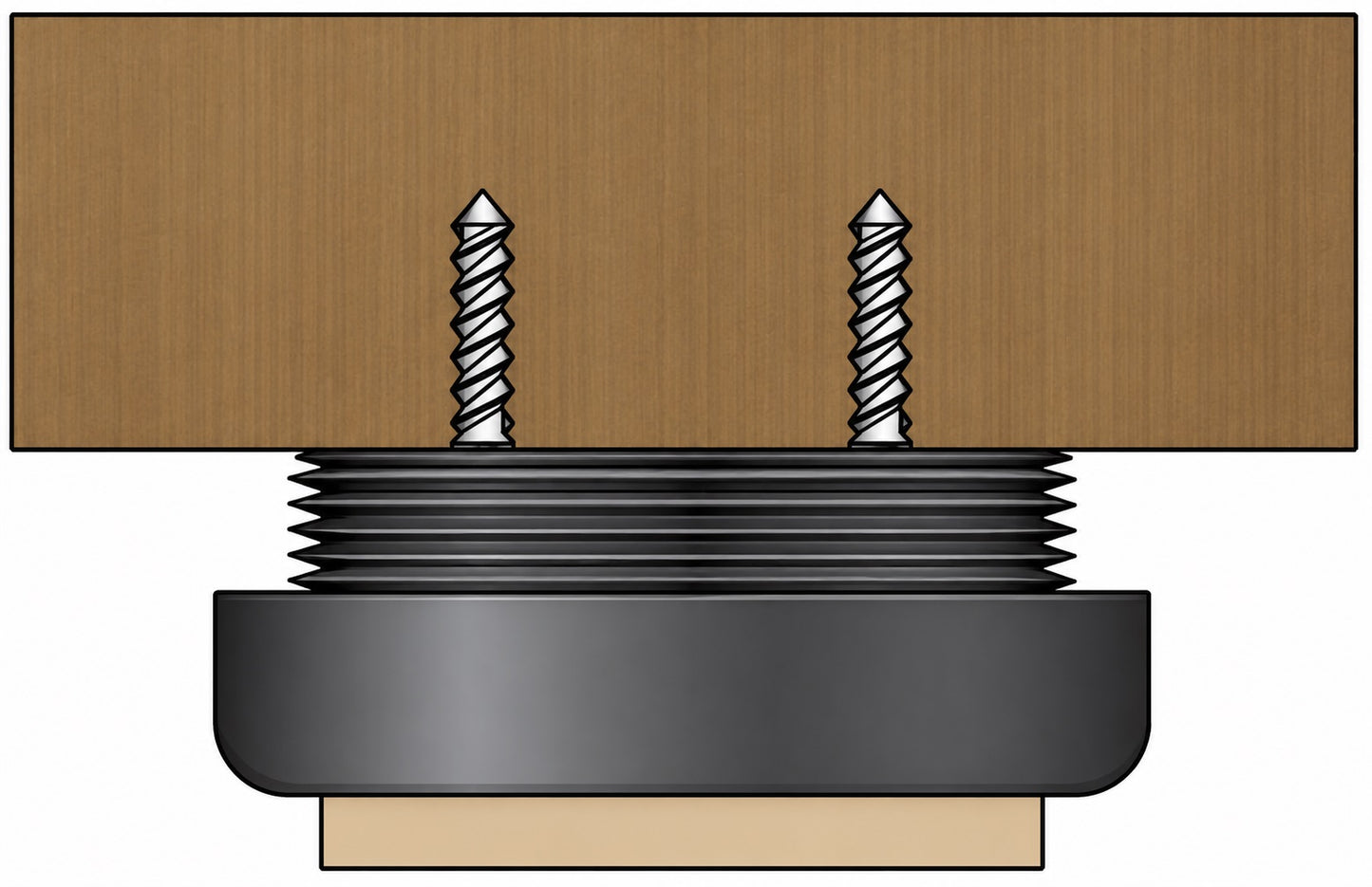 4 pieces of robust furniture glides, load capacity: 600 kg, black, diameter: ⌀25 mm, with felt pad, B573-25-BK for furniture, tables, cabinets, table legs