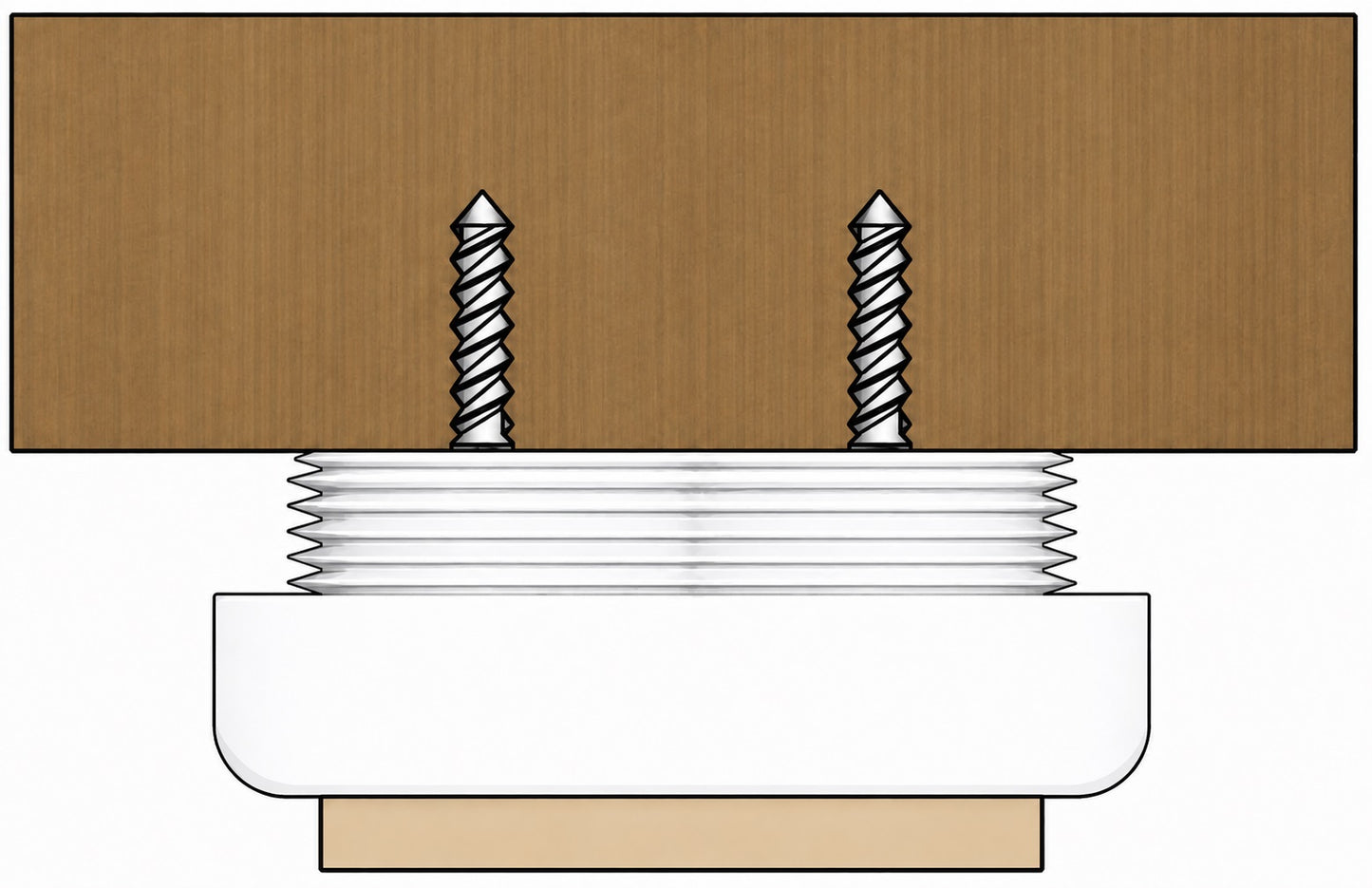 4 Pieces Heavy-Duty Furniture Glides, Load Capacity: 600 kg, White, Diameter: ⌀25 mm, with Felt Pad, B573-25-WH for Furniture, Tables, Cabinets, Table Legs