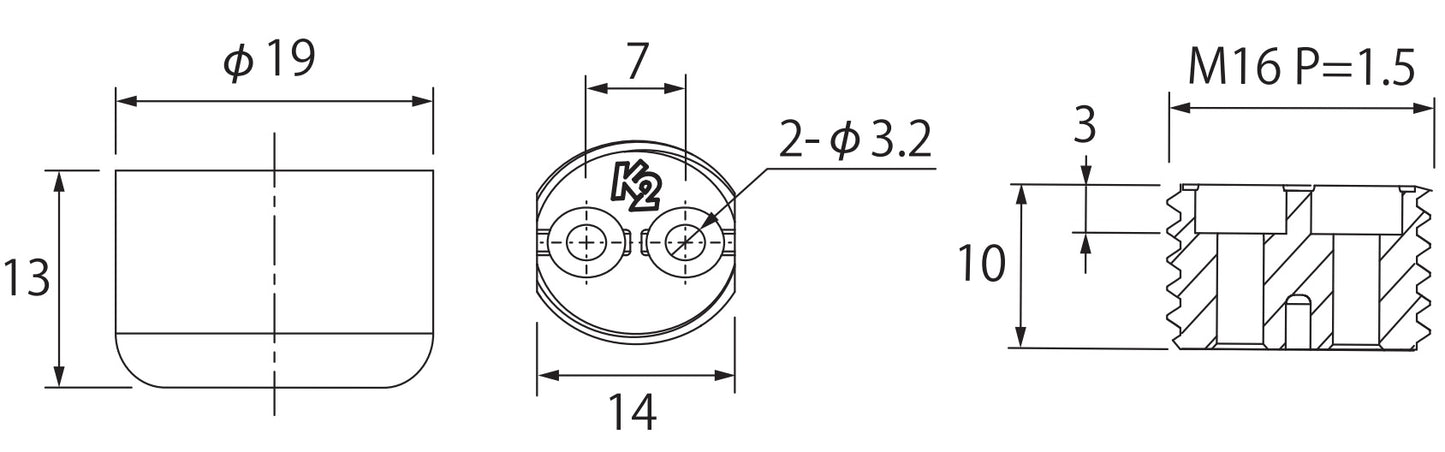 4 vérins robustes, capacité de charge : 400 kg, blanc, diamètre : ⌀19 mm (3/4″), standard, B571-19-WH pour pieds de table, pieds de meubles, pieds d'armoires
