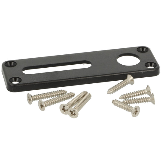 Mounting plate, 77 mm (3.1″) 14.08.245. Plastic mounting plate, matte black, for furniture combination lock, from SISO Denmark