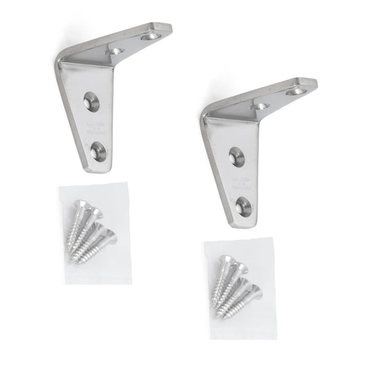 2 supports de montage robustes résistants à la corrosion, en acier inoxydable massif, capacité de charge : 16 kg, surface : polie brillante, SV-40M. Supports d'étagères pour cloisons, étagères et bien plus encore, de Sugatsune / LAMP® (Japon)