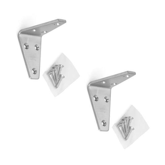 2 supports de montage robustes résistants à la corrosion, en acier inoxydable massif, capacité de charge : 16 kg, surface : satinée mate, SV-55S. Supports d'étagères pour cloisons, étagères et bien plus encore, de Sugatsune / LAMP® (Japon)