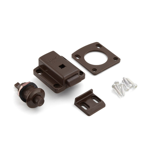Push-Knopf-Verschluss für dicke Möbeltüren von 22 bis 25 mm SL-B251-BR von Sugatsune, braun. Produktbild