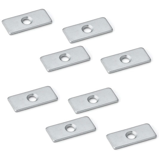 8 Stück Rechteckige Magnet-Gegenplatte mit Senkbohrung, SP0207, Größe: 26 mm, von Sugatsune, Zinkchromat. Produktbild
