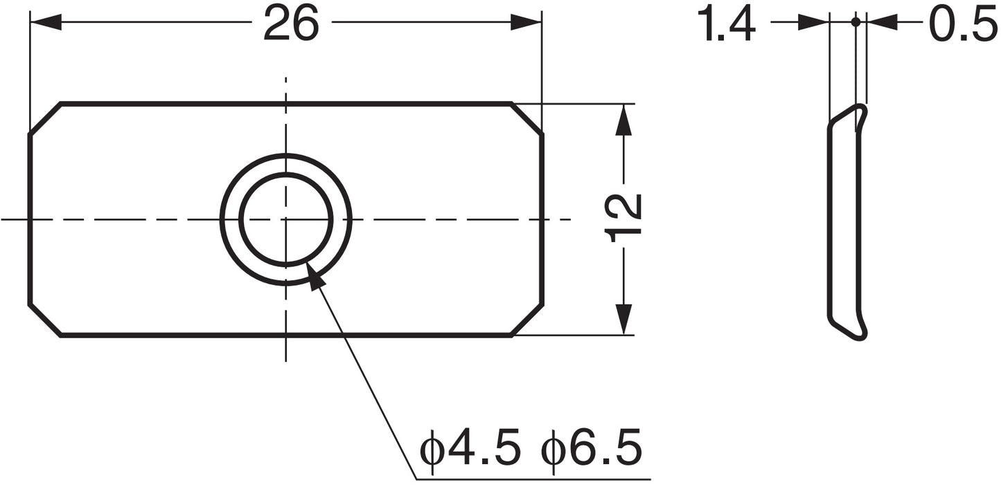 8 Stück rechteckige Magnet-Gegenplatte mit Senkbohrung, Zinkchromat, 26 mm (1-1/32″), SP0207 für Magnetschnäpper, Magnetverschluss, Schranktür