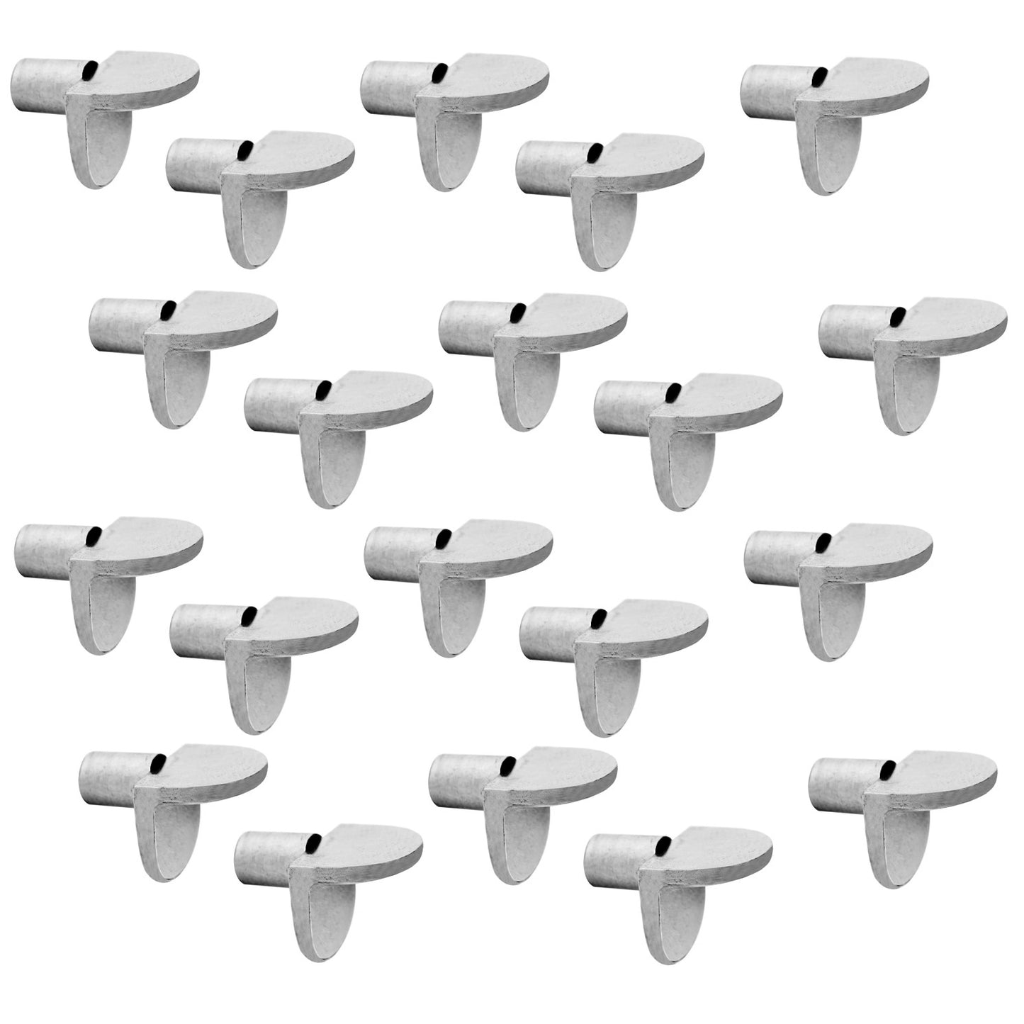 Pack of 20 zinc alloy shelf supports, nickel-plated finish 4030407. Zinc alloy shelf supports for shelves, cabinet shelves, shelves, cabinets, racks and much more, by EMUCA