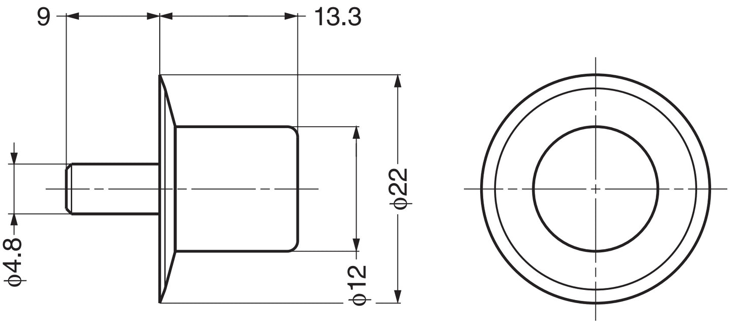 20 high-quality shelf supports, made of robust polyamide, load capacity: 30 kg (67 lbs), surface: brown, design: round, SS-324BR. Shelf supports for shelves, cabinet shelves, shelves, and much more, from Sugatsune / LAMP® (Japan)