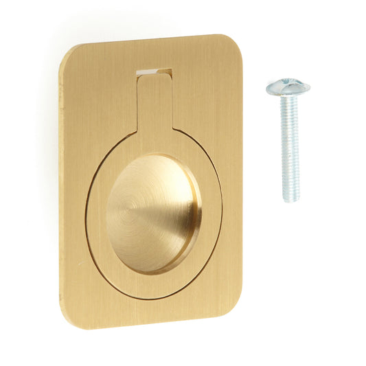 Ringförmiger Klappgriff aus Messing, Oberfläche: satiniert matt, 47,5 mm (1,9″) 587-60SB. Ringgriff 587-60SB für Wohnmobil, Boot, Revisionsklappe, Revisionstür, von Sugatsune / LAMP® (Japan)