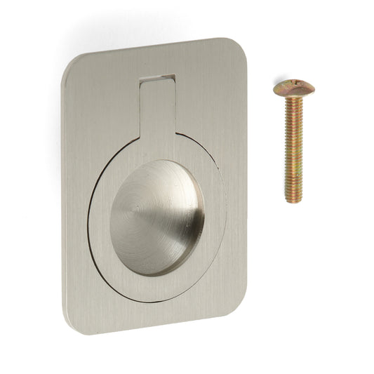 Ringförmiger Klappgriff aus Messing, Oberfläche: Weißbronze, satiniert matt, 47,5 mm (1,9″) 587-60WB. Ringgriff 587-60WB für Wohnmobil, Boot, Revisionsklappe, Revisionstür, von Sugatsune / LAMP® (Japan)
