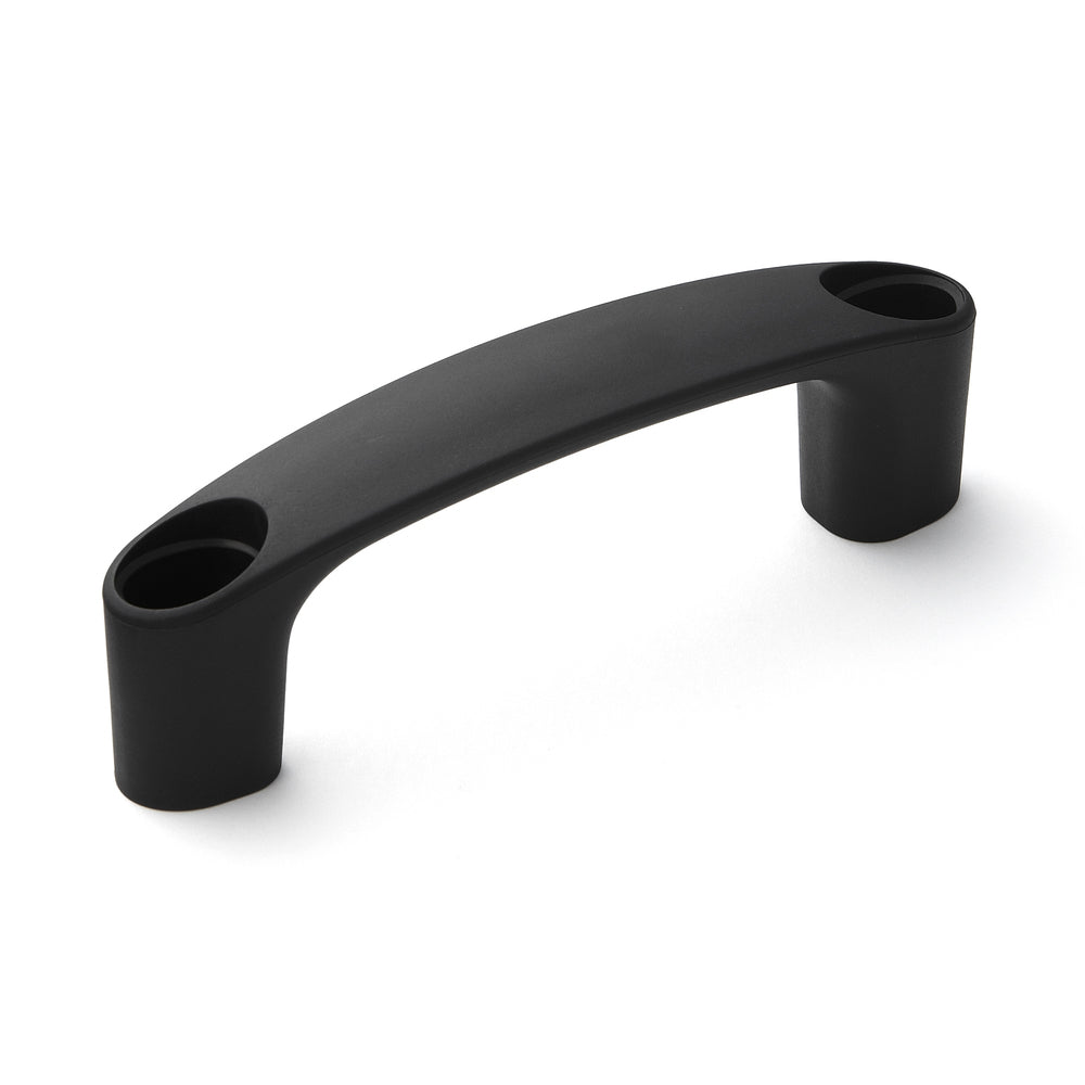 Hochwertiger robuster Gerätegriff aus verstärktem Nylon, schwarz mit grauen Abdeckkappen, 120 mm (4,8″) MJH-120-GR. Maschinengriff MJH-120-GR für Industrieschränke, Produktionsanlagen, Maschinenbau, von Sugatsune / LAMP® (Japan)