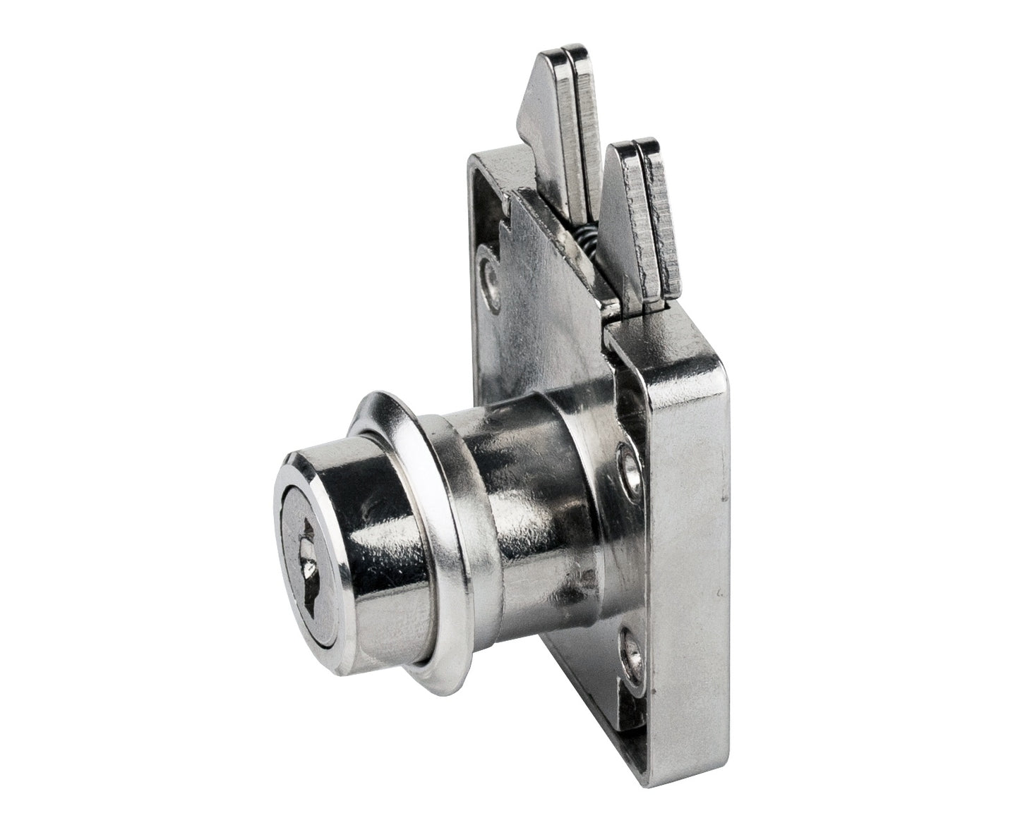 High-quality roller shutter lock with folding keys and master key system J12, surface: nickel-plated, 14.01.464-0 for roller shutters, sliding furniture doors