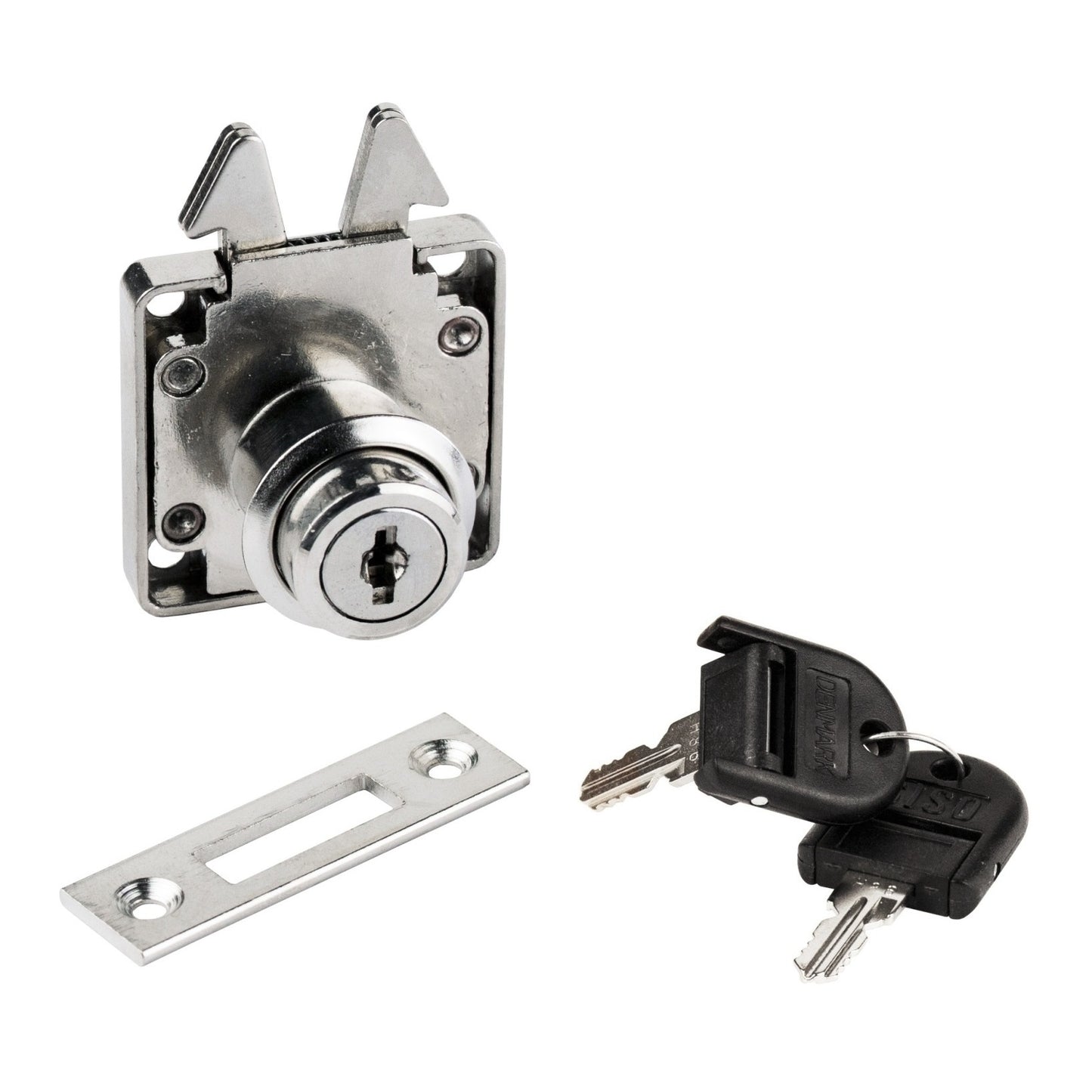 High-quality roller shutter lock with folding keys and master key system J12, surface: nickel-plated, 14.01.464-0 for roller shutters, sliding furniture doors