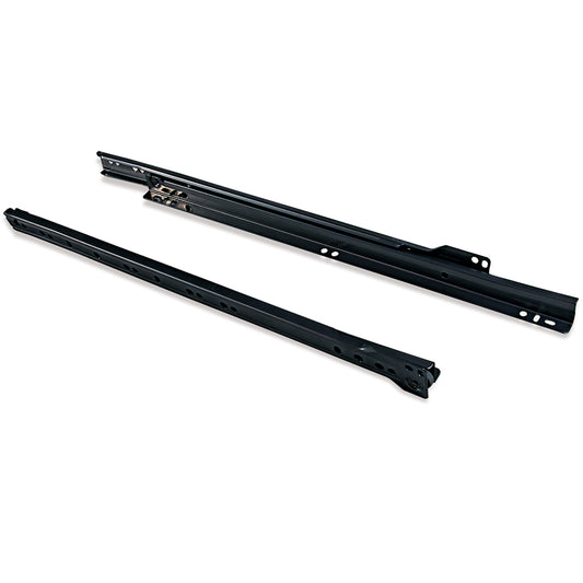 Rollschubführungen, Teilauszug, schwarz lackiert, RAL 9005, 350 mm (13,8″) E.T30C.35.BL. Führungsschienen aus Stahl mit Teilauszug, für Holzschublade, Tablarauszug, Holzschubkasten, Küchenmöbel, Büromöbel, Wohnmöbel, von EMUCA