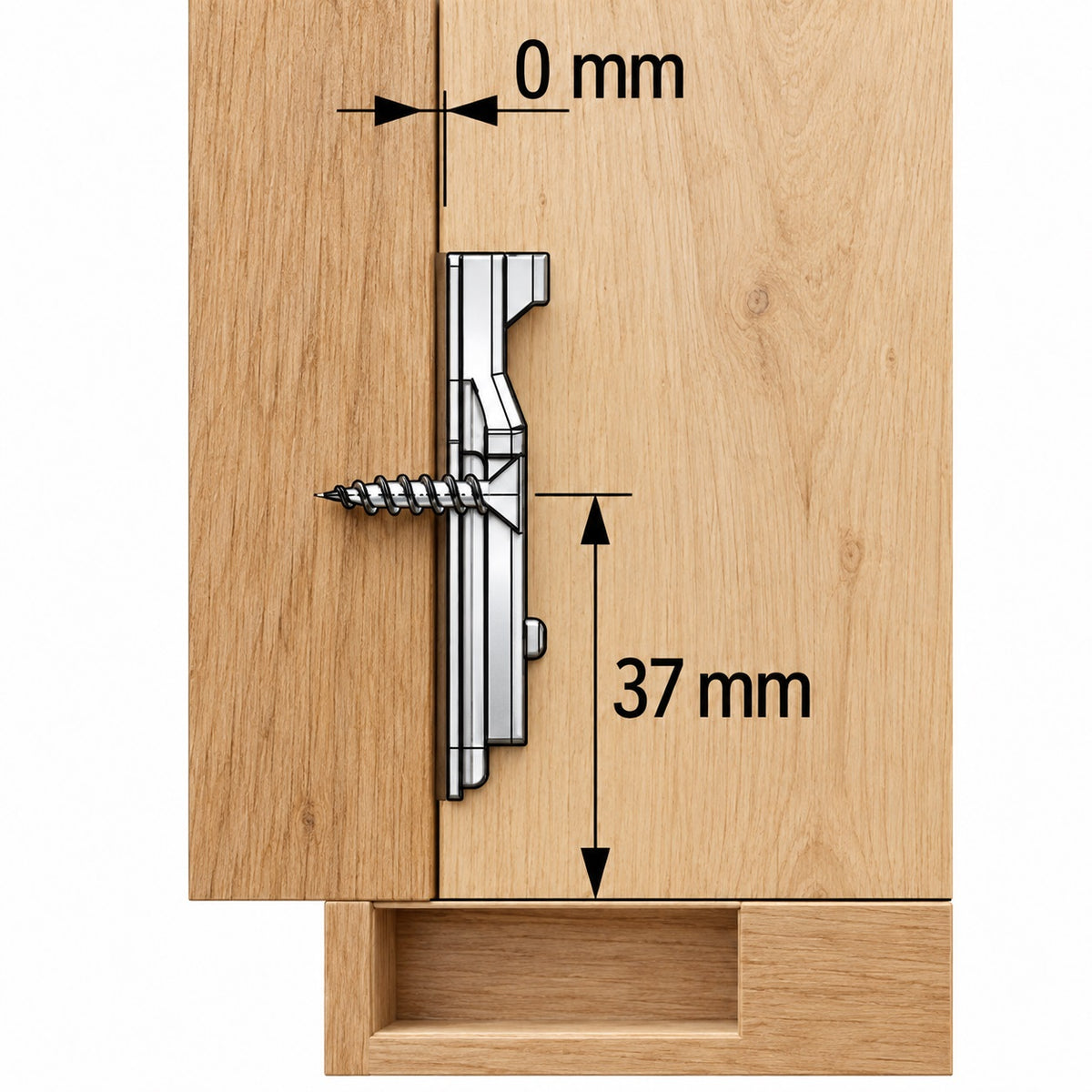 Rostfreies Topfscharnier, Soft-Close, Auflage: halb aufliegend (halb vorliegend), aus Edelstahl, Montageplatte mit 0 mm Distanz, 9289592 für Outdoormöbel