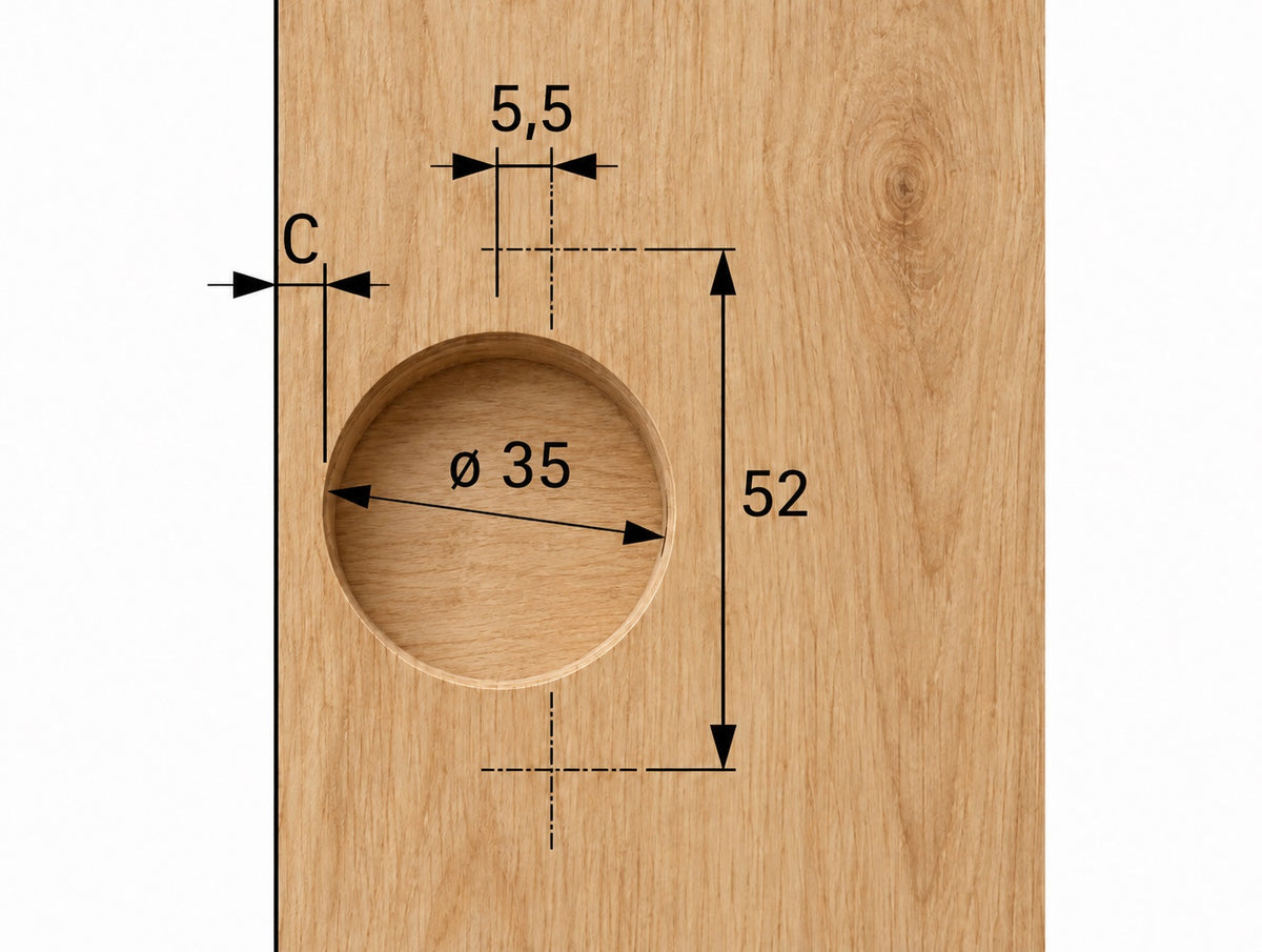 Rostfreies Topfscharnier, Soft-Close, Auflage: halb vorliegend, aus Edelstahl, Ausführung: Montageplatte mit 2 mm Distanz, 9289592 für Outdoormöbel