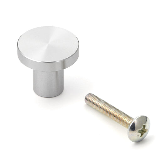 Runder Möbelknopfgriff aus Aluminiumlegierung, Oberfläche: Edelstahl Look, 20 mm (0,8″) EXSEL20. Griffknopf KK-B20SBR aus Aluminiumlegierung für Schublade, Möbeltür, Küchenschrank, Büroschrank und viel mehr, von Sugatsune / LAMP® (Japan)