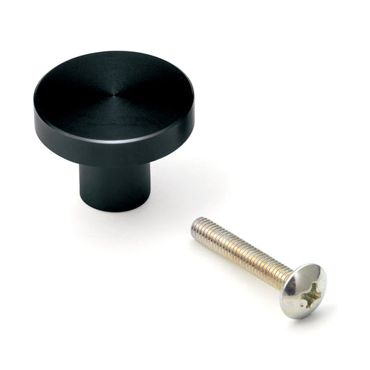 Runder Möbelknopfgriff aus Aluminiumlegierung, Oberfläche: schwarz, 25 mm (1″) EXSEL25BL. Griffknopf aus Aluminiumlegierung für Schublade, Möbeltür, Küchenschrank, Büroschrank und viel mehr, von Sugatsune / LAMP® (Japan)