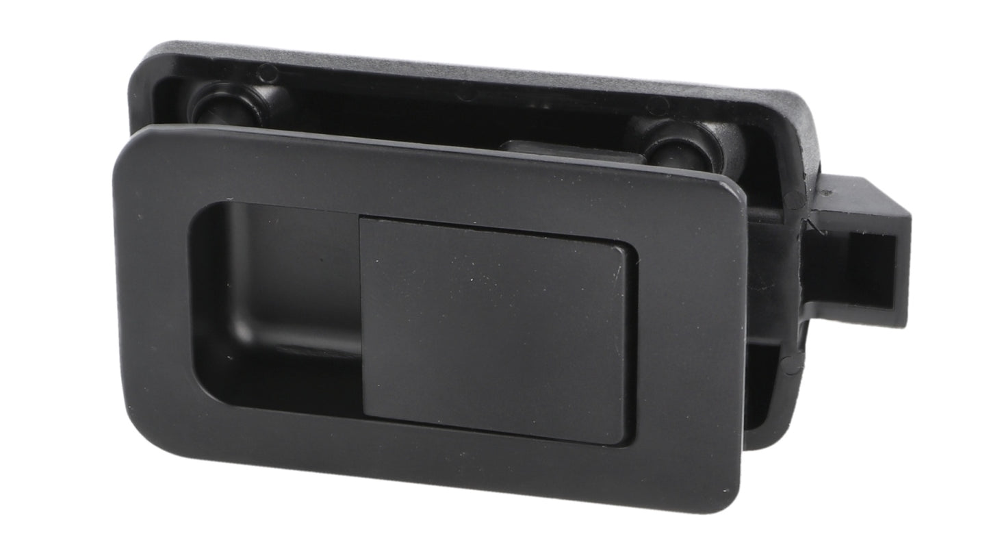High-quality snap lock with folding handle, made of Zamak, surface: black, 14.03.091-0 for caravans, yachts, mobile homes, private jets, motorhomes