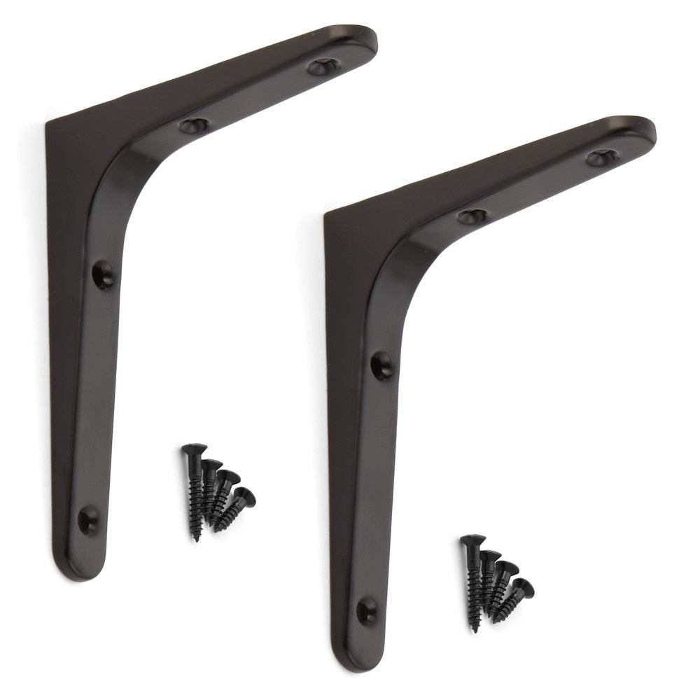 2 high-quality heavy-duty mounting brackets, load capacity: 40 kg (89 lbs), finish: black, 120 mm (4.8"), BTK-120B. Heavy-duty shelf brackets for shelves, dividers, shelves, corner joints, and much more, from Sugatsune / LAMP® (Japan)