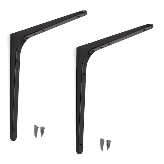 2 Stück hochwertiger Schwerlastmontagewinkel, Tragkraft: 130 kg (287 lbs), Oberfläche: schwarz, 480 mm (18,9″), BTK-480B. Schwerlastregalwinkel für Tablar, Trennwand, Regal, Eckverbindung und viel mehr, von Sugatsune / LAMP® (Japan)