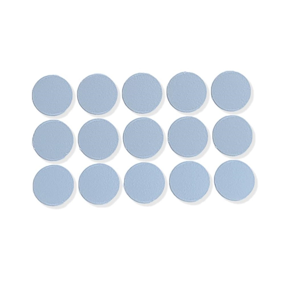 15 pieces of self-adhesive plastic drill hole covers, surface: grey, 20 mm (0.8″) 5136021. Plastic screw hole covers for furniture, cabinets, tables, beds, kitchen cabinets and much more, by EMUCA