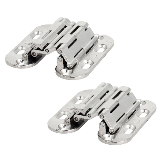 2 Stück Hochwertiges Sepa-Scharnier zum Einlassen, 180°, für unsichtbaren Anschlag, Oberfläche: Edelstahl Look, 52 mm (2,1″), 15.04.076-0. Möbel-Einfrässcharnier, für Möbeltür, Schranktür, Klapptisch, Klappe, Kiste und viel mehr, von SISO Denmark