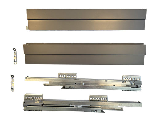 GRASS Nova Pro SCALA drawer set. Color: STONE. Full extension, dampened, synchronized, 40 kg, height 90 mm.