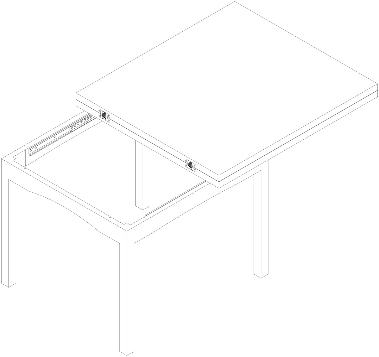 2 Stück hochwertige unsichtbare Kreuz-Scharniere 70 x 16mm aus Zamak, Edelstahl-Look, inkl. Schrauben. Verdecktes Möbelband von UMAXO®, 180° klappbar. Verstecktes Möbelscharnier (vici hinge) zum einlassen