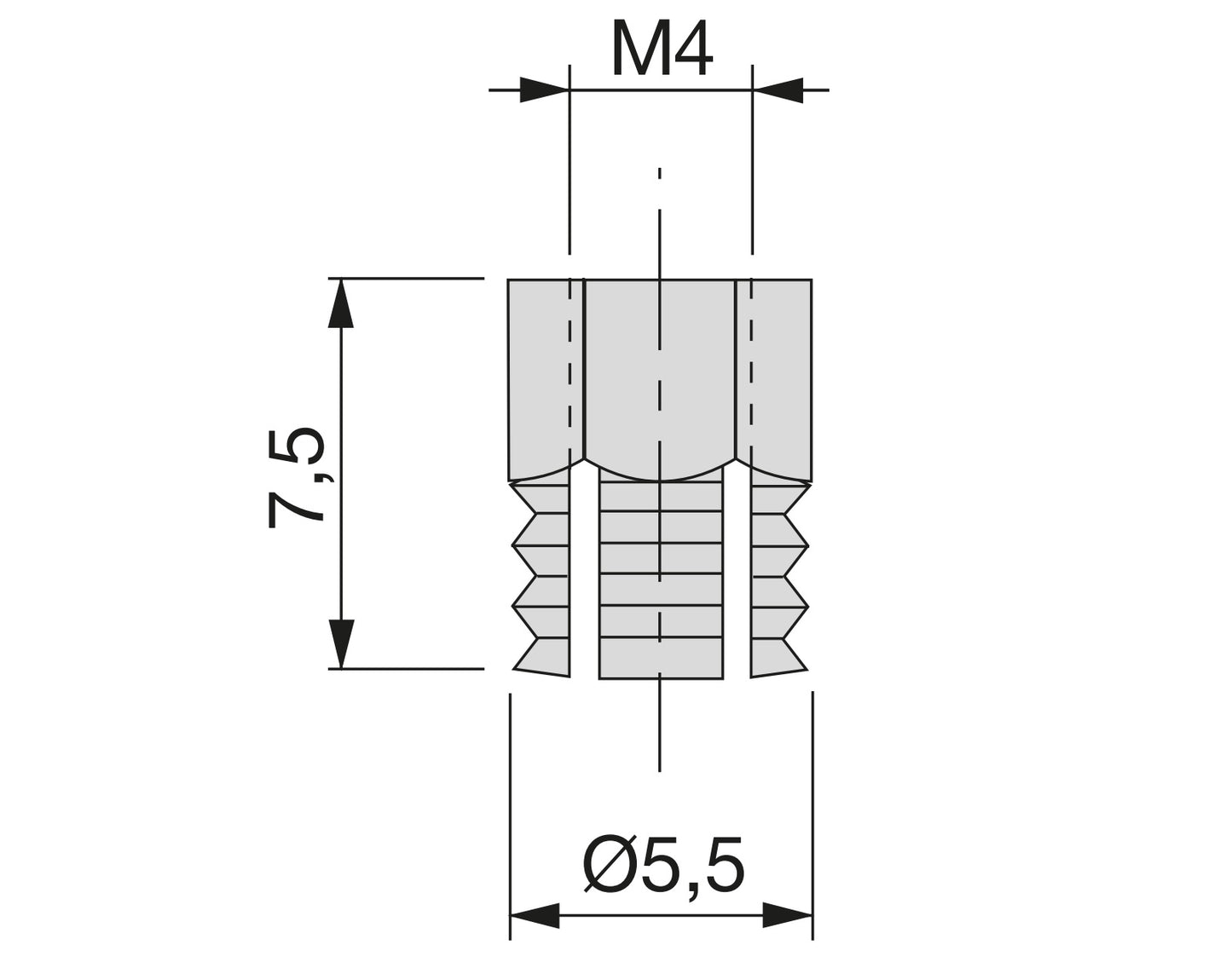 20 Stück hochwertige Spreizmuffe mit Innengewinde M4 für Holz, aus Messing, 7,5 mm (19/64″), 9003402 für Holzteile, Möbelverbindungen