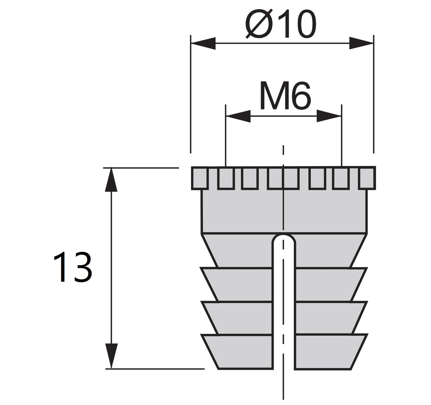Manchon d'expansion de haute qualité, 20 pièces, avec filetage intérieur M6, en nylon (PA), 13 mm (33/64″), 9007820 pour pièces en bois, assemblages de meubles, boîtiers électroniques