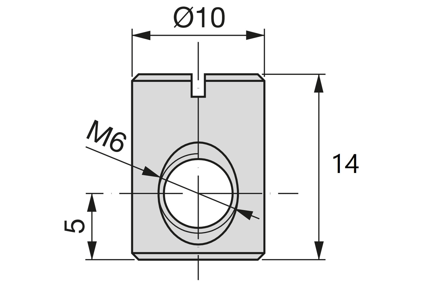 20 Stück stabiler Kreuzdübel mit M6 Gewinde, aus Stahl, 14 mm (35/64″), 6170105 für Möbelmontage, Regalbau, Bettverbindung, Schrankkonstruktion