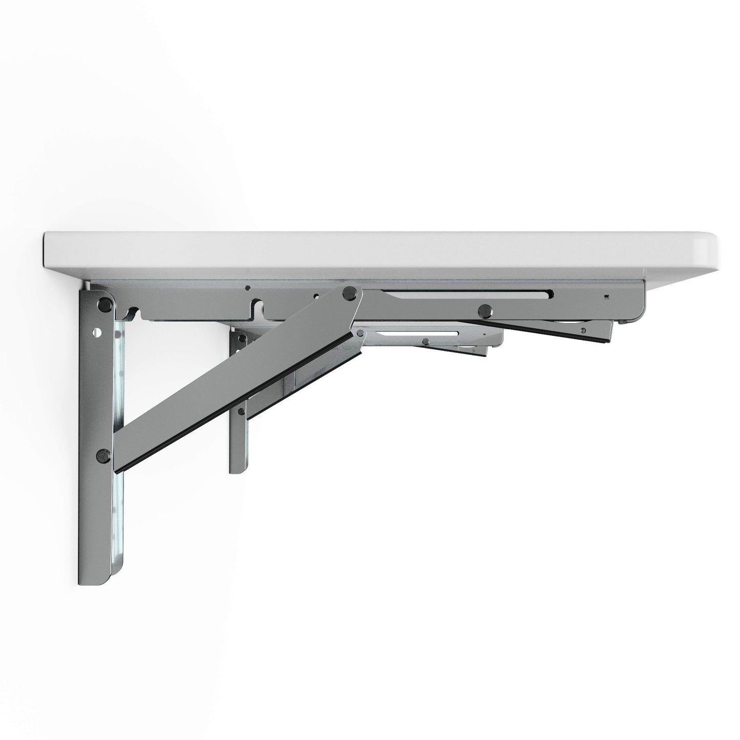 2 supports de table pliants robustes de haute qualité EB-303 en acier inoxydable. Une paire de supports pliables avec une capacité de charge allant jusqu'à 150 kg. Supports de rabat de ROCA / Sugatsune