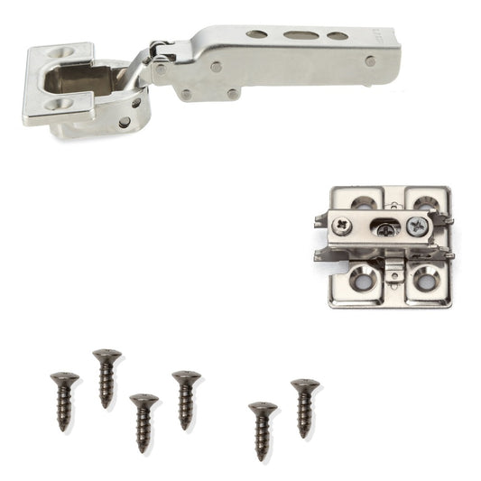 1 Stück Schwerlast-Möbelscharniere J95 für extra schwere Türen bis 25 kg! Inkl. Montageplatte. Schwerlast-Topfband, Möbelband mit Topfgröße 40 mm von LAMP® / Japan (aufliegend)