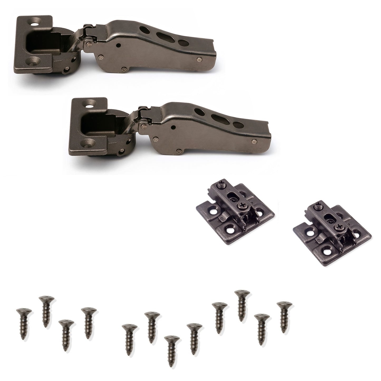 2 charnières de meubles robustes J95 pour portes extra lourdes jusqu'à 25 kg ! Incl. plaques de montage. Charnière à coupelle robuste, charnière de meuble avec coupelle de 40 mm de LAMP® / Japon (semi-chevauchante)