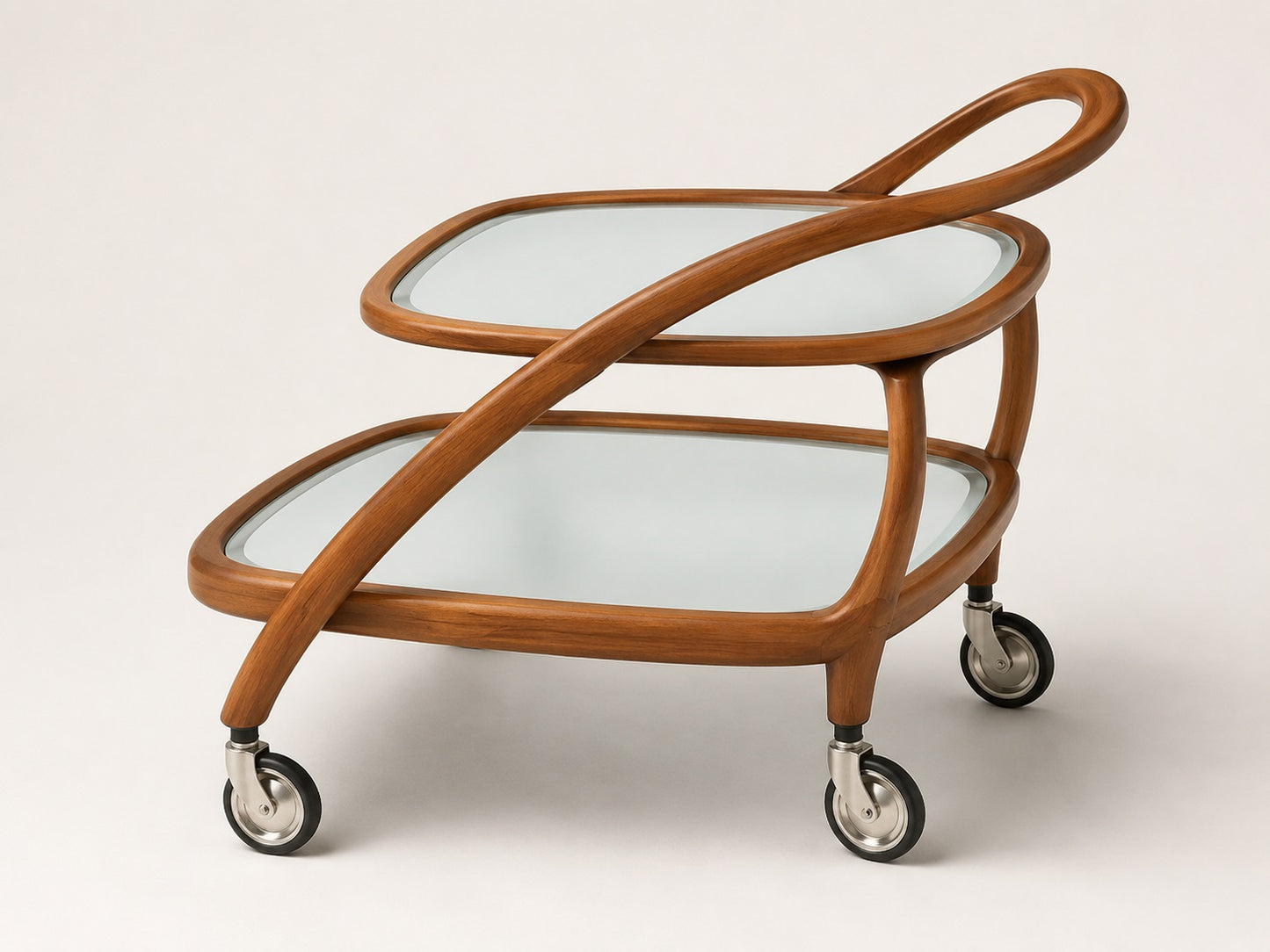 4 Stück klassische Teewagenrolle, Tragkraft: 60 kg, vernickelt, Durchmesser: ⌀75 mm (2-61/64″), 08.01.110-1 für Teewagen, Servierwagen, Beistellwagen