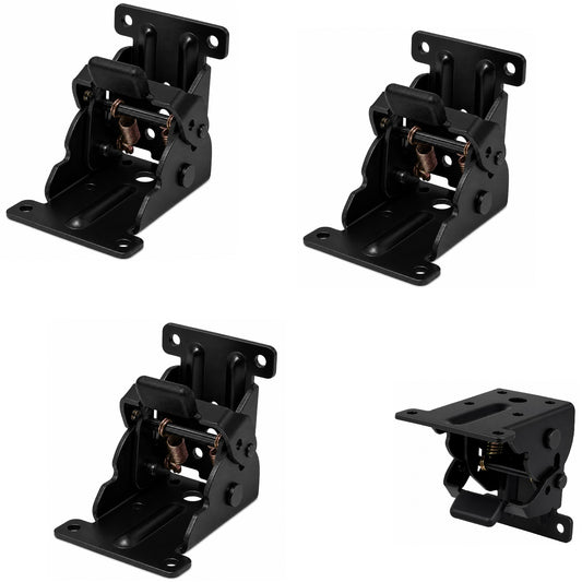 4 Stück Robuster Tischbein-Klappbeschlag, B205-KTL-BK, von Kojima, schwarz. Produktbild
