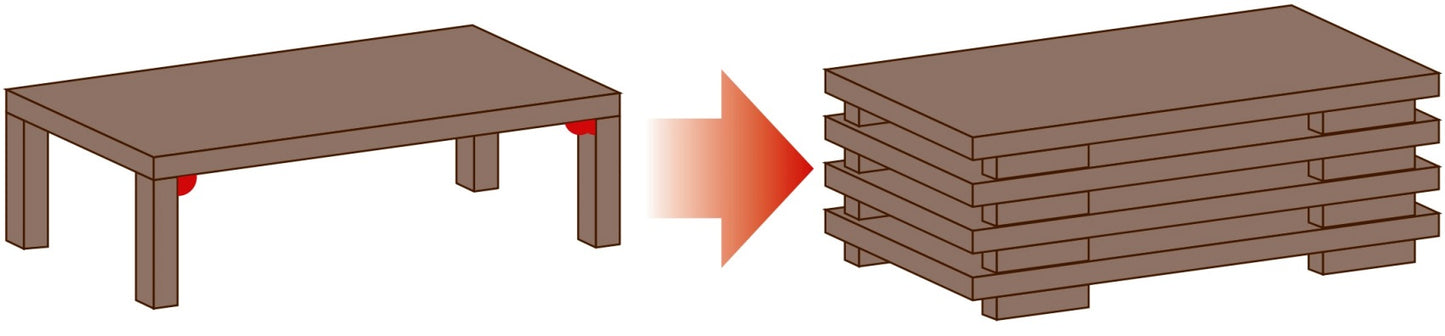 4 charnières de pied de table robustes et pliables, en acier, surface : noire, B205-KTL-BK pour tables basses, tables de salon, pieds de table en bois