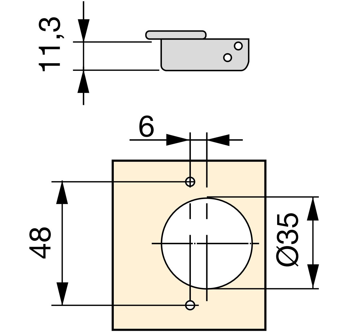 Concealed hinge, soft-close, clip-on installation, 3D adjustable, including mounting plate, surface: nickel-plated, surface-mounted, 1040007 for furniture, cabinets