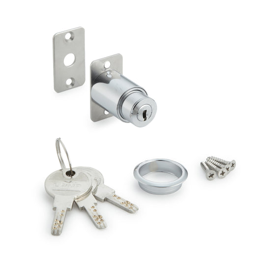 Push-button lock, keyed alike 2400M-20-D, by Sugatsune / LAMP (Japan)