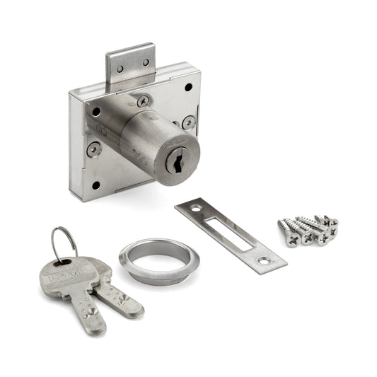 Cabinet lock, stainless steel, keyed alike 3810S-24-D, by Sugatsune / LAMP (Japan)