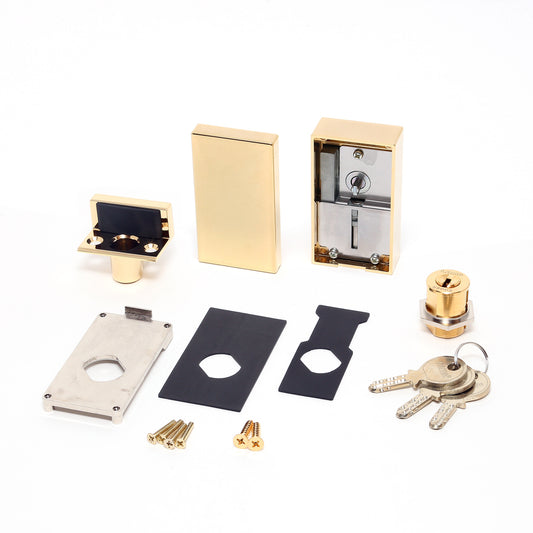 Cylinder lever lock for glass doors, keyed alike GS-GL50-GP-D, by Sugatsune / LAMP (Japan)
