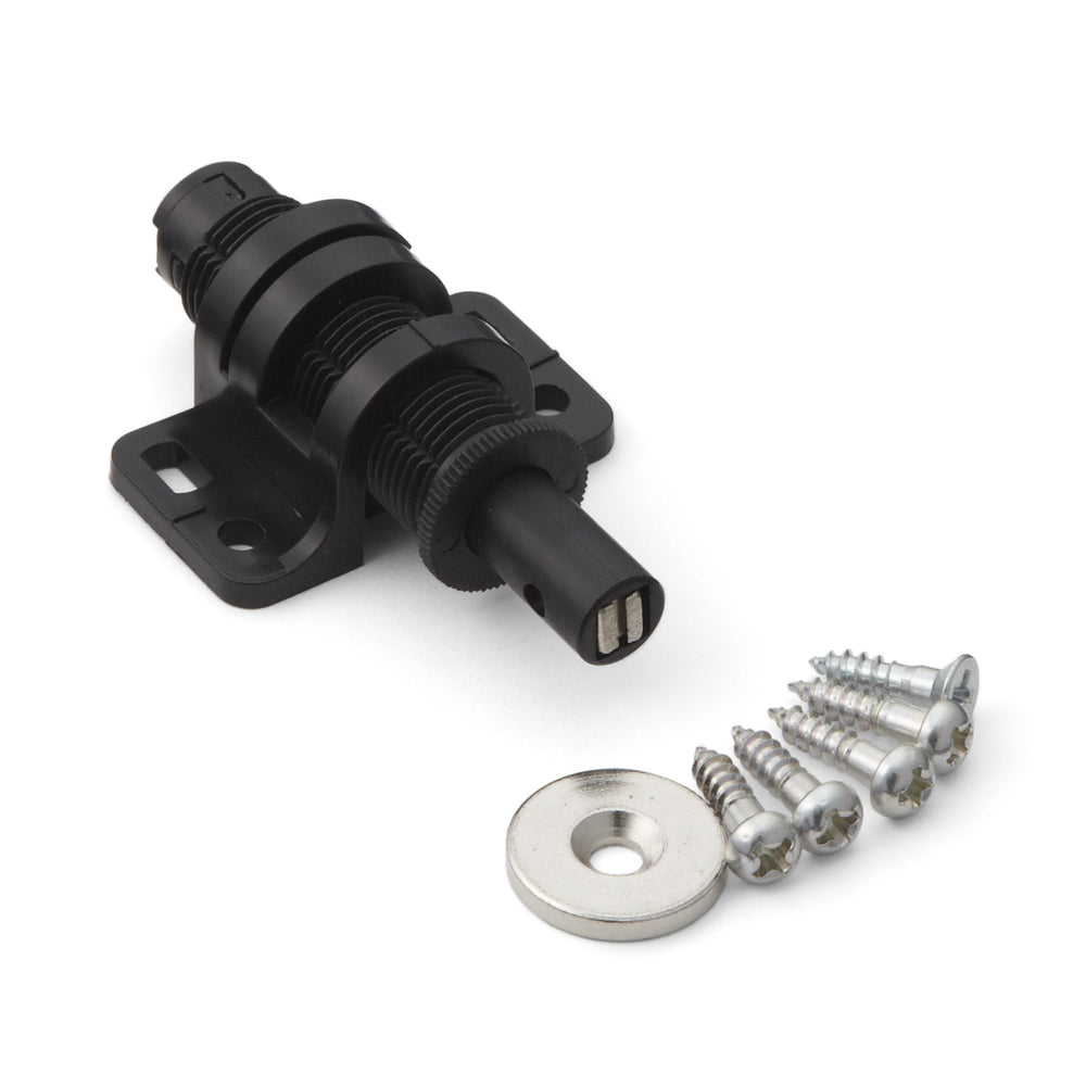 Magnetic push-button latch MC-25BL, from Sugatsune / LAMP (Japan)