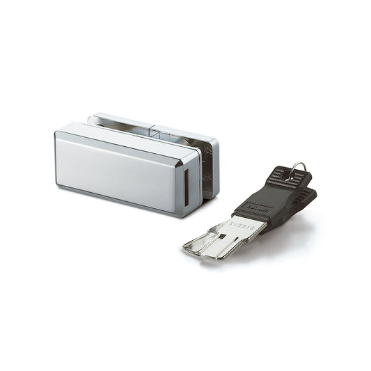 Schloss für doppelflügelige Glaspendeltür, gleichschließend XL-GC01-CR-D, von Sugatsune / LAMP (Japan)