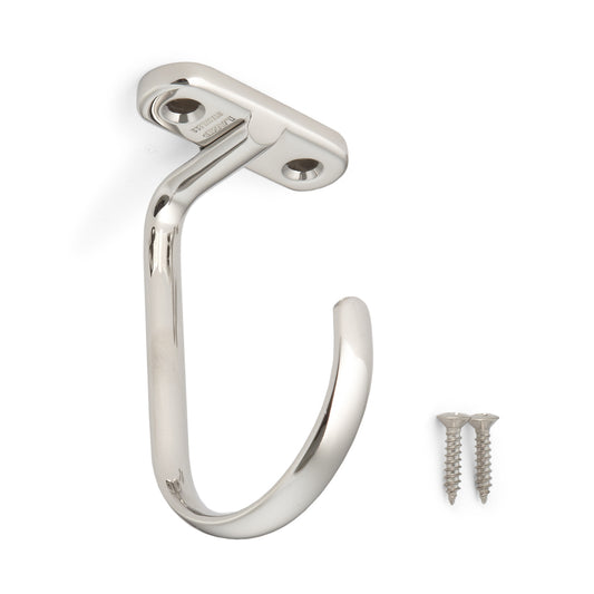 High-quality universal hook for ceiling or under-shelf mounting, made of solid stainless steel, 100 mm (4"), DS-H-60. Ceiling hook for humid environments, outdoor use, shipbuilding, and much more, from Sugatsune / LAMP® (Japan)
