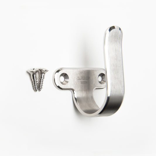 High-quality universal hook made of SUS304 stainless steel, 65 mm (2.6"), 4H-65TT. Towel hook made of V2A for bathrooms, swimming pools, shipbuilding, RVs, outdoors, humid environments, and much more, from Sugatsune / LAMP® (Japan)