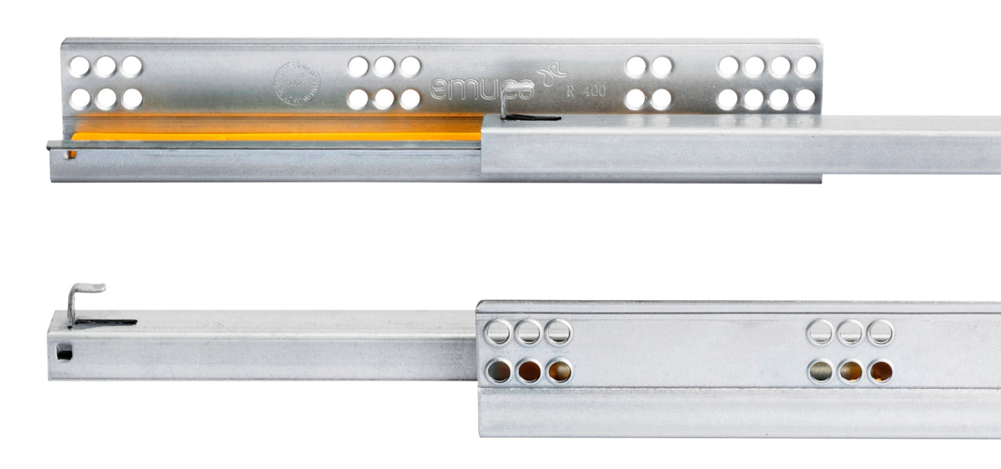 Glissières sous plancher, capacité de charge : 25 kg (56 lb), 450 mm (17-23/32″), extension partielle avec fermeture en douceur, 3019405 pour tiroir en bois, tiroir en bois, étagère en bois