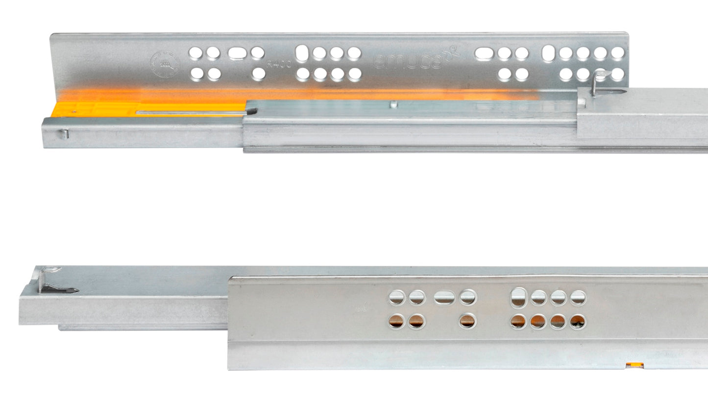 Unterflurführungen, Tragkraft: 30 kg (67 lbs), 500 mm (19-11/16″), Vollauszug mit Soft-Close, 3124505 für Holzschublade, Holzschubkasten, Holztablar