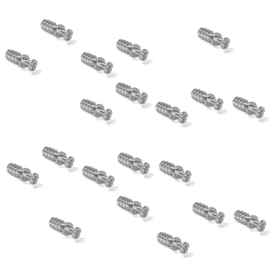 20 pieces of robust connecting bolts for bore ⌀6 mm, made of steel, 8 mm (5/16″), 8905205 ​​for furniture connection